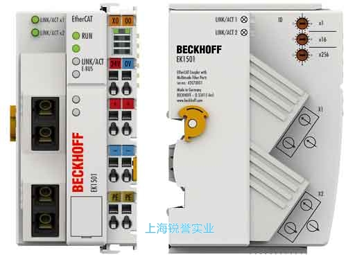 EK1501 | 帶 ID 撥碼開關(guān)的 EtherCAT 耦合器，光纖